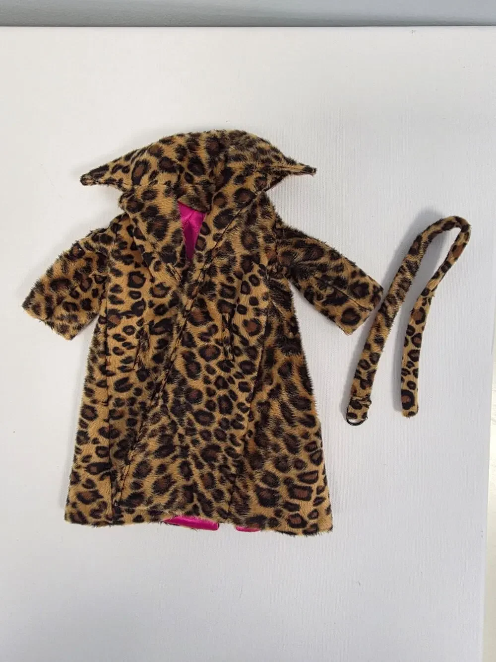 Pre-owned Integrity Doll Socialite Cafe Adele Makeda Leopard Print Belted Coat